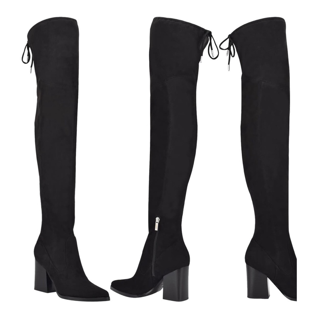 marc fisher octavie grey over the knee tie boots